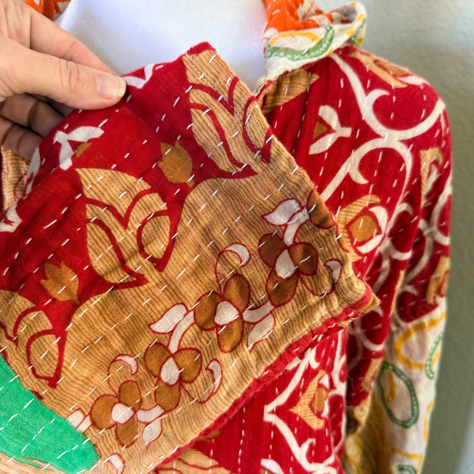 Handmade Kantha Reversable Patchwork Boho Hoodie … - image 4