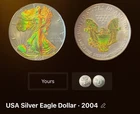 US 2005 Am. Eagle Silver Dollar COLORIZED ENHANCE RARE Uncirculated  1 Oz Silver
