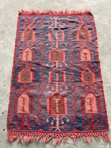 Vintage Traditional Handcraft Turkish Kilim Rug for Home Décor 146x102 cm