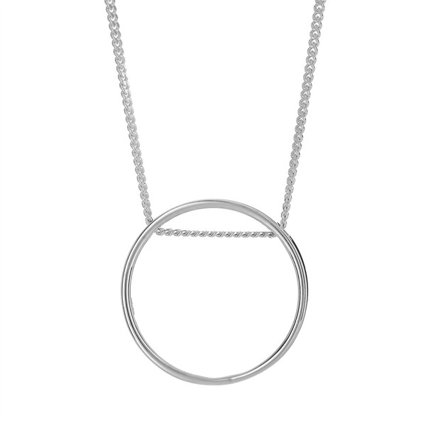 Silverly .925 Sterling Silber Runder Kreis Kette Panzerkette Halskette-image