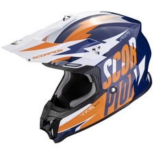 Casco da cross Scorpion VX-16 Evo Air Slanter blu/arancione casco da enduro casco da moto