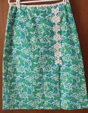 Vintage Lilly Pulitzer THE LILLY Blue Butterfly and Lace A-Line Skirt Size 6