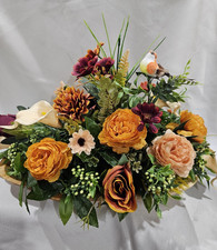 Artificial Flower Arrangement Centerpiece, Roses tone of Brown, champagne  more