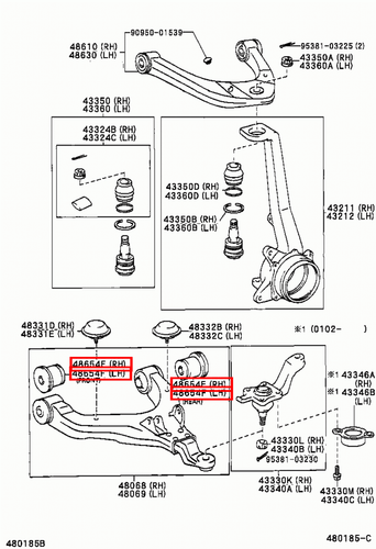 Genuine Toyota Prado VZJ95 VZJ90 Tacoma RZN161 Front Lower Control Arm Bush Kit - Picture 11 of 11