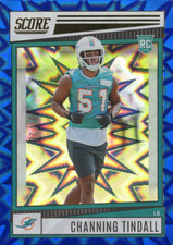 2022 Panini Score Channing Tindall #355 Miami Dolphins Blue Explosion 8/20