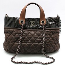 CHANEL Bowling Tasche Leder Vintage braun Indermix klein 118969074