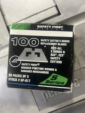 PHC Safety Cutter Replacement Blades SP-017 S-Series 100 Pack Safety Point