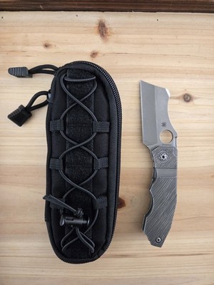 Spyderco Stovepipe Modded Titanium Bark Texture Handle David Rydbom 20CV Knife