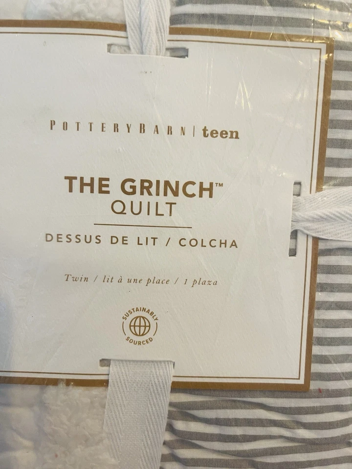 NUEVO Edredón doble Pottery Barn Kids GRINCH vacaciones de Navidad GRINCH Y MAX Foto 3 de 4