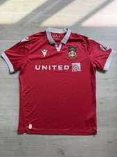 Macron Welcome Wrexham AFC Home Soccer Jersey Shirt Red White Small 24/25 season