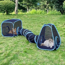 Outdoor Cat Enclosures, Cat Tunnels Tents Cubes for Indoor Cats with Play Ball,