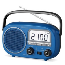Portable AM FM Rechargeable Radio with Best Reception, Digital Time/Station D...
