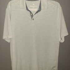 Tommy Bahama Light Gray Short Sleeve Men's Polo Shirt S/P Recycled Polyester Bl  