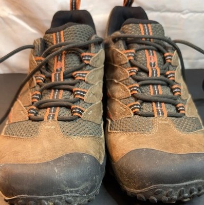 Merrell Stone Hiking Shoes Mens 11 Brown Orange Trail Outdoor Performance
