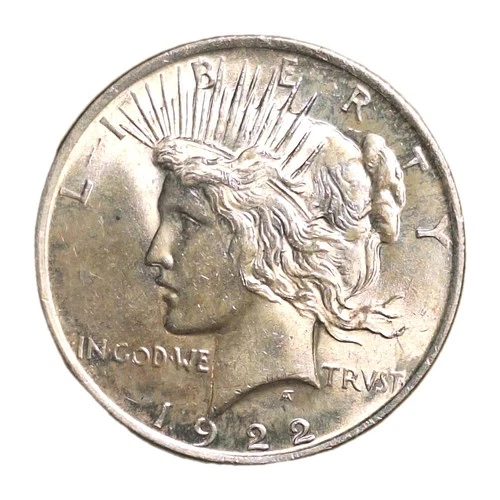 1922 Peace Silver Dollar UNC Beautiful Luster Somewhat Cloudy Surface 90% Silver