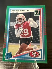 2025 Panini Donruss - Rated Rookie Jordan James #374 Press Proof Green (RC)