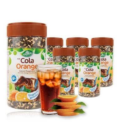 KING GEORGE Cola Orange Instantgetränk 6 x 400g Ergibt ca. 4L pro Dose