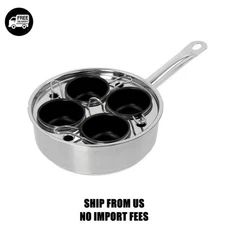 Demeyere RestoFour-Cup Egg Poacher Set 18 cm, 18/10 Stainless Steel, silver