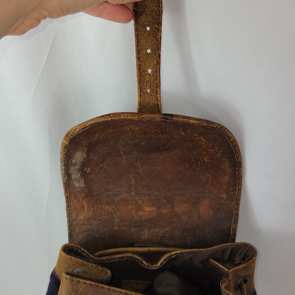 Vintage BHL Leather Ethnic Aztec Woven Wool Backpack | eBay.de display picture 3