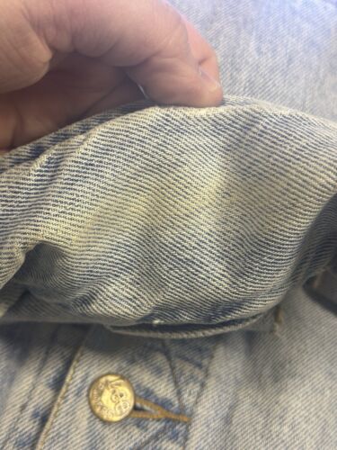 Vintage Lee Jacket Mens Extra Large Blue Sanforized Denim Trucker Union Made 80s - Picture 13 of 14