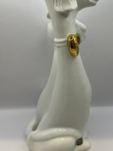 Vintage Cat & Dog Figurine with Bowtie & Top Hat Gold Trim 36cm Made In Italy - Picture 9 of 13