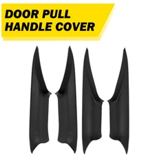 4X Car Interior Door Pull Handle Cover Black For BMW 7 Series F01 F02 2008-2015