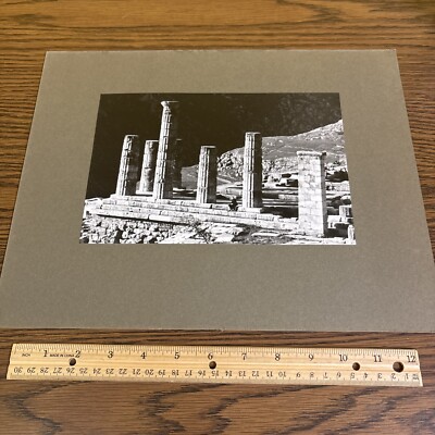 Temple of Apollo Ruins Delphi Greece - Vintage Mounted Greek Architecture Photo