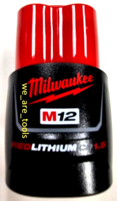 1) New Genuine Milwaukee M12 48-11-2401 1.5 AH Battery  12V 12 Volt
