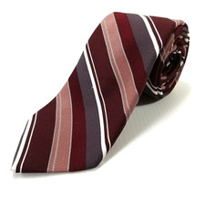 Vtg 60's 70's Wembley Wemlon Luxury Tie Red Gray Striped Necktie 55" x 3"