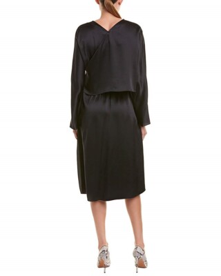 vince draped silk panel midi dress Draped Cowl Neck Cap Sleeve Midi Dress (Women)
