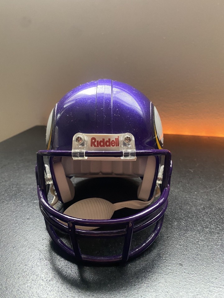 Riddell Minnesota Vikings Purple Mini Helmet 35/8" NFL Chinstrap eBay