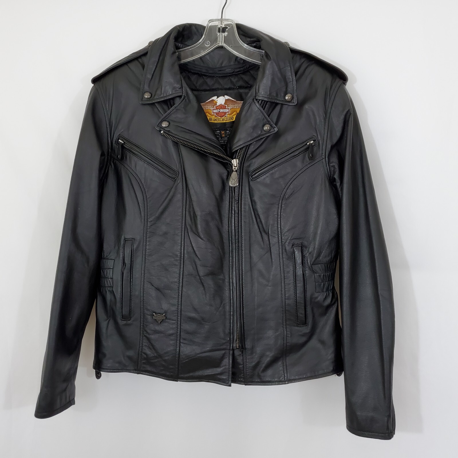 Harley Davidson Motorcycle Leather Jacket Quilted Lin… Gem