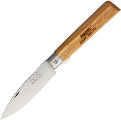 MAM Linerlock Knife Drop Point Oak 2036 *OAK* SILVER RING W/BOX