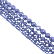 Natural Diamond Faceted Round Titanium Hertz Gemstones Beads 3mm 4mm 6mm 8mm 15"