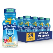 PediaSure Grow Gain Kids Nutritional Shake Pack of 24 Vanilla Protein Drink