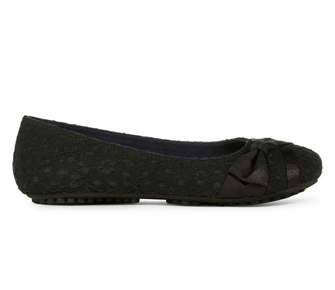 Pop Glenna Womens Black Loafer Bow Ballet Flat Casual Shoes Slip