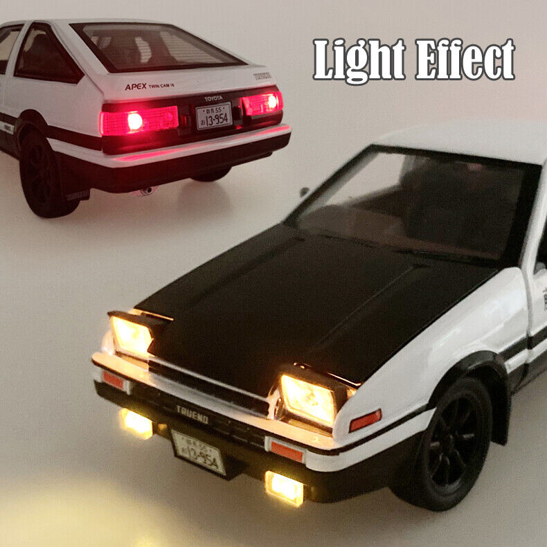 1:20 Initial D Toyota TRUENO AE86 Diecast Model Car Toy Sound&Light  Collectible