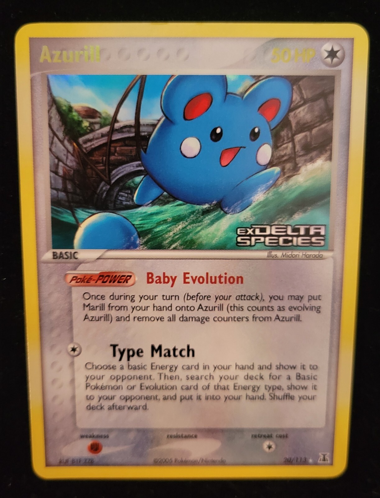 POKEMON EX DELTA SPECIES AZURILL REVERSE HOLO 20/113 TCG HOLO LP