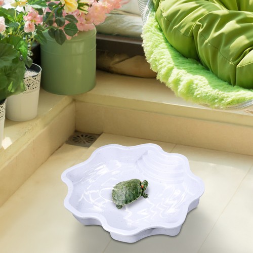 Turtle Pool Reptile Water Dish with Ramp Turtle Bath Turtle Water Bowl Reptile - Picture 5 of 15