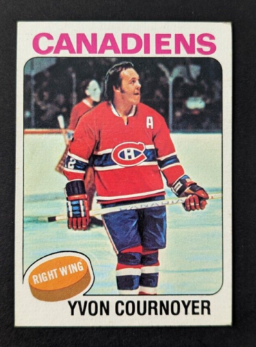 1975-76 Topps Hockey #70 Yvan Cournoyer nom mal imprimé sur le devant vintage - Photo 1 sur 2