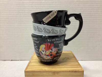 Disney Parks Alice In Wonderland Drink Me Stacked 12oz Tea Cup Coffee Mug  Black | eBay