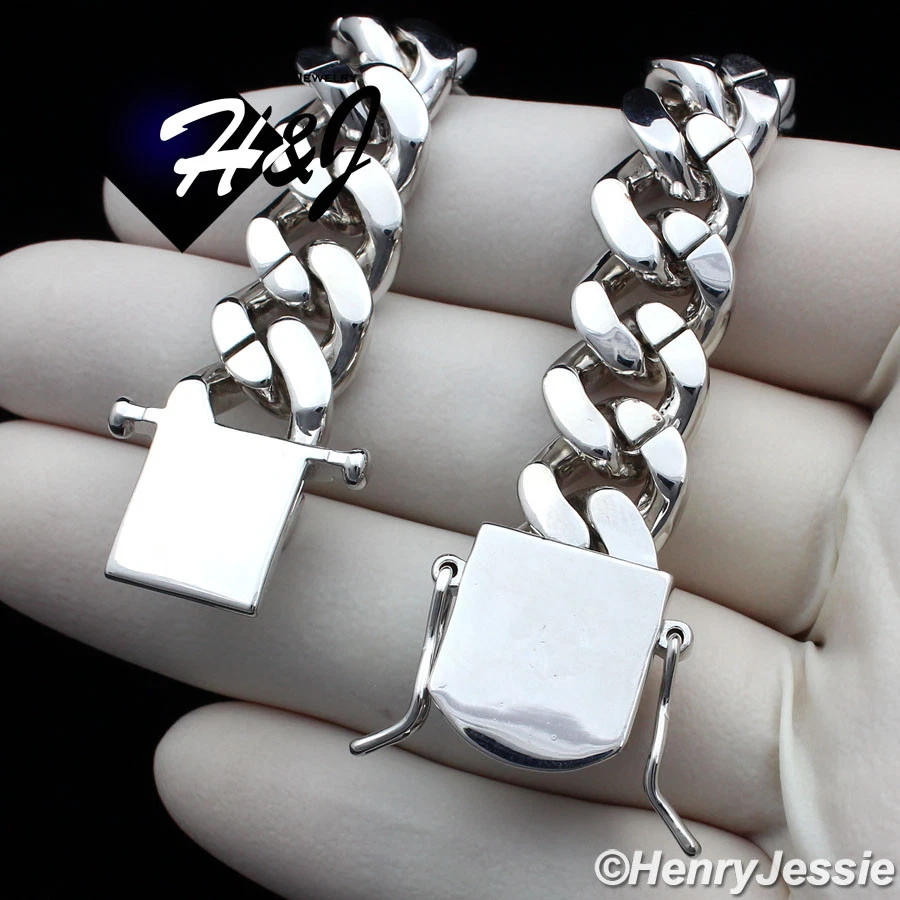 COLLAR MIAMI CUBAN BORDILLO 18"-30" CHAPADO EN ORO BLANCO 14K ICY BLING CZ 12MM*BN1 Foto 4 de 4