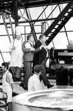 Dick Van Dyke and James Robertson Justice filming a scene for- 1967 Old Photo 1