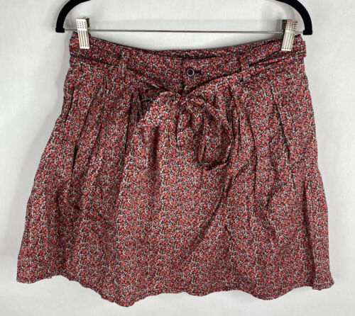 Gap Womens Skirt 2 Red Floral A Line Knit Lined 1… - image 1