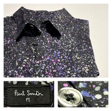 Paul Smith PS Paint Splatter Multicolor Abstract Shirt Slim L*  (fit M)
