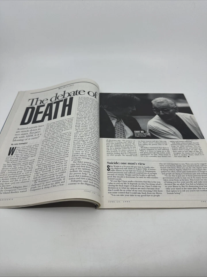 Advocate июнь 1994 Джек Кеворкян Ричард Коуэн Джейн Rule Gay Games Lgbtq Queer - Изображение 4 из 4
