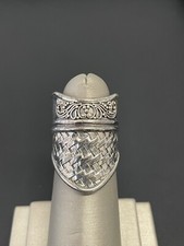 Beautiful Sterling Silver Woven Wrap Ring Size 6