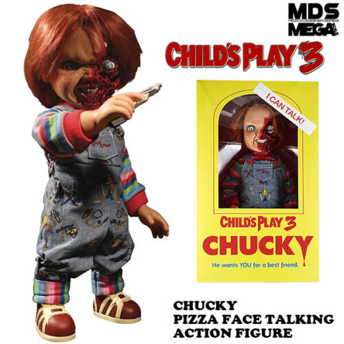Figurine Chucky Doll Talking Child's Play 3 marchandises hauteur officielle 38 cm film Mezco - Photo 1 sur 11