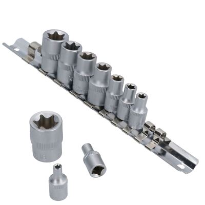 Innengewinde Torx Stern E flache Stecknüsse 1/4'' + 3/8'' Antrieb E4 - E18 10tl...