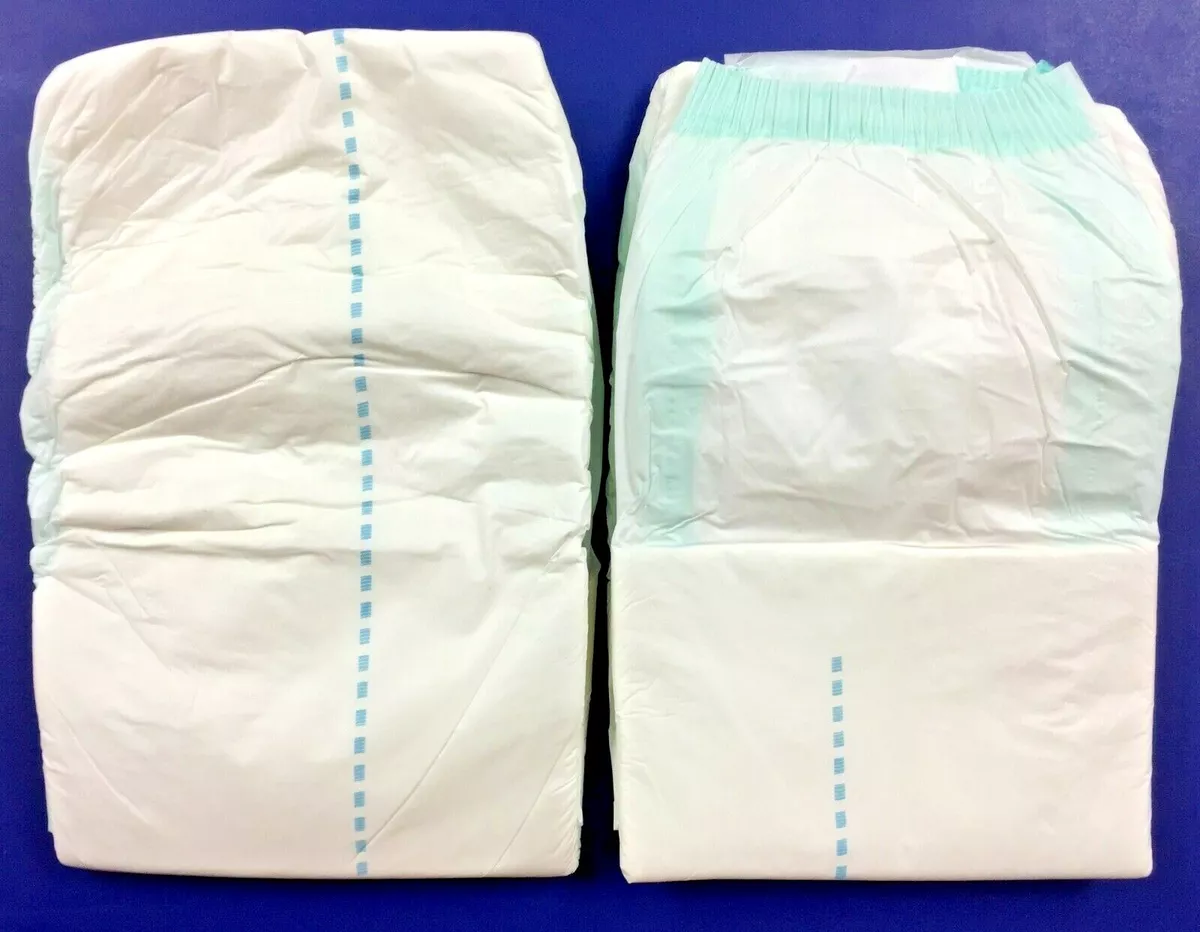 2 Diaper Sample Depends Plastic Adult Nappies Protection w/ tabs, Maxi  Briefs D5
